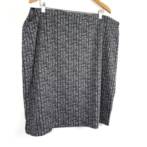 Kasper Pencil Skirt Women's Plus Size 3X Black White Stripe Professional Career - Picture 2 of 9